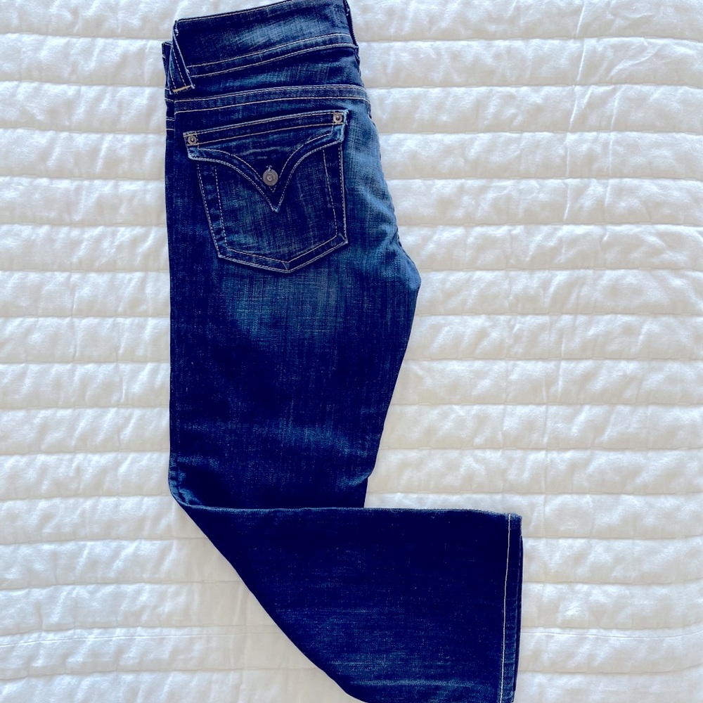 Hudson cropped flare jeans, medium wash